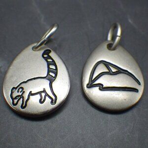 H Stern Sugar Loaf Mountain/Stars/O Quati/Coati Pewter Charm Pendant Double Side